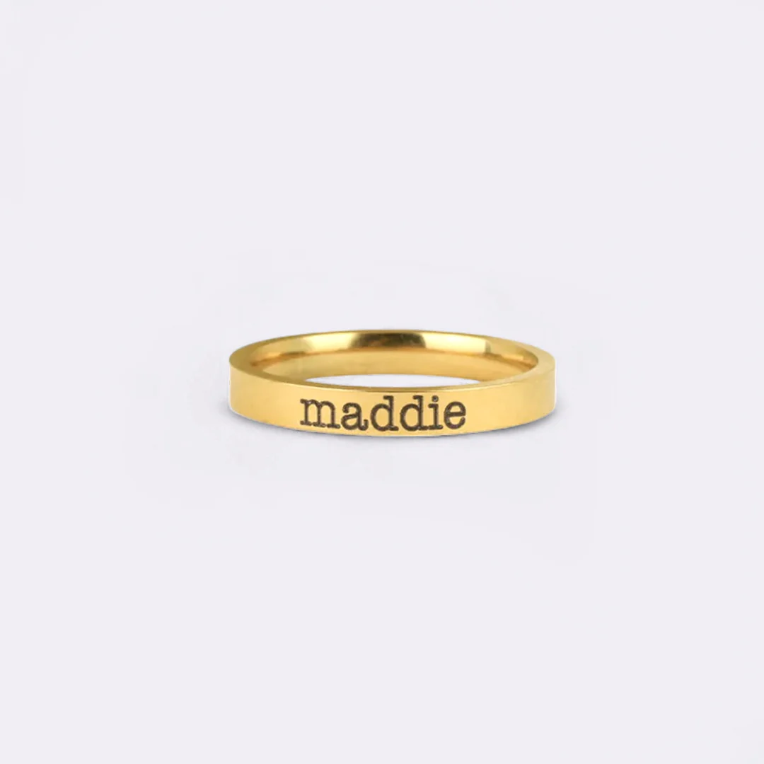 Engraved Stackable Name Ring | 3mm Band - Image 21