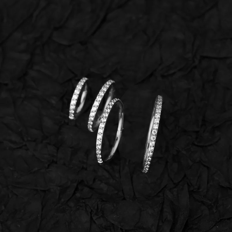 Eternity Crystal Cartilage Hoop Earrings | 16g - Image 11