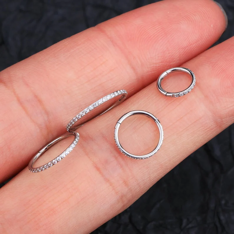 Eternity Crystal Cartilage Hoop Earrings | 16g - Image 8