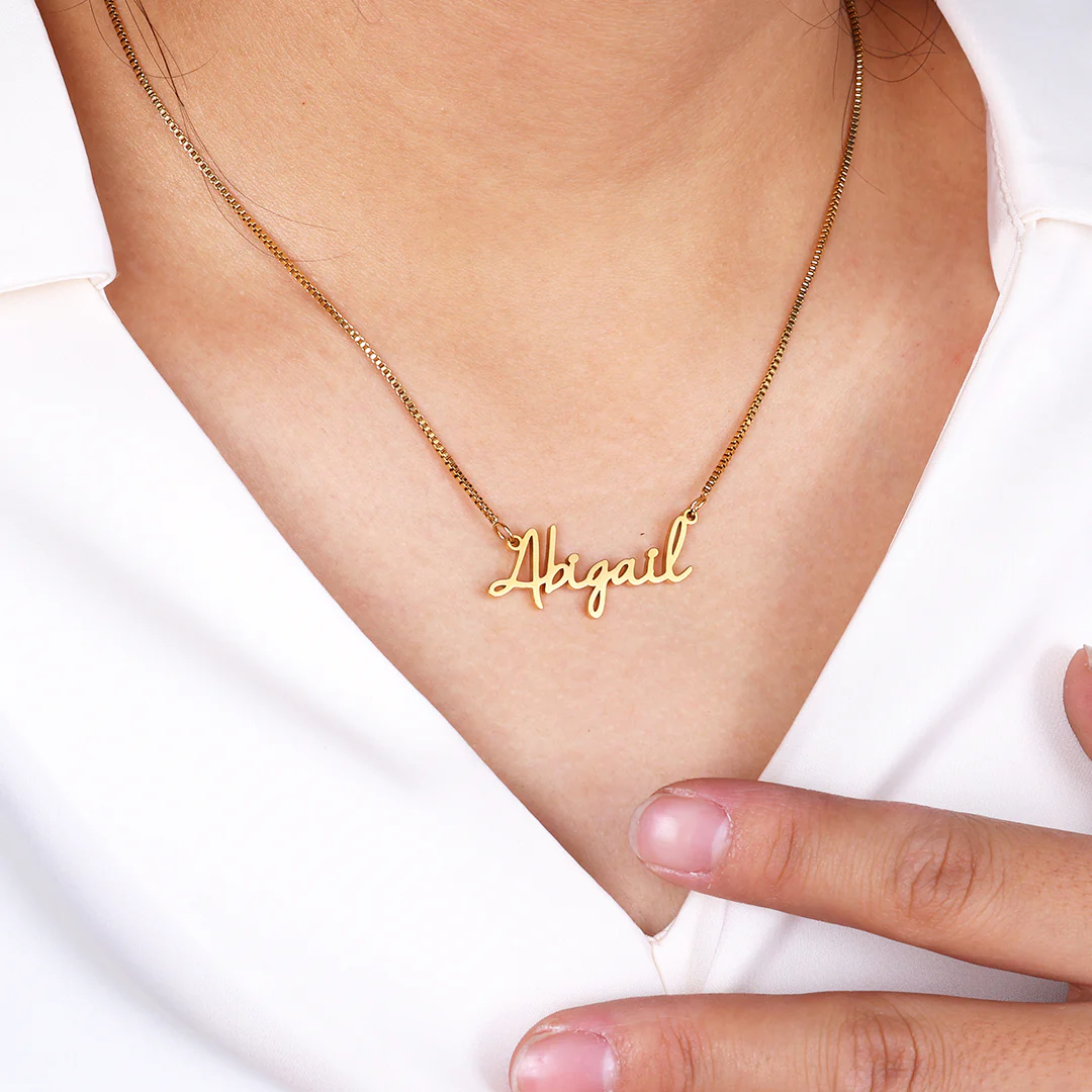Fairy Name Necklace with Box Chain - Image 26