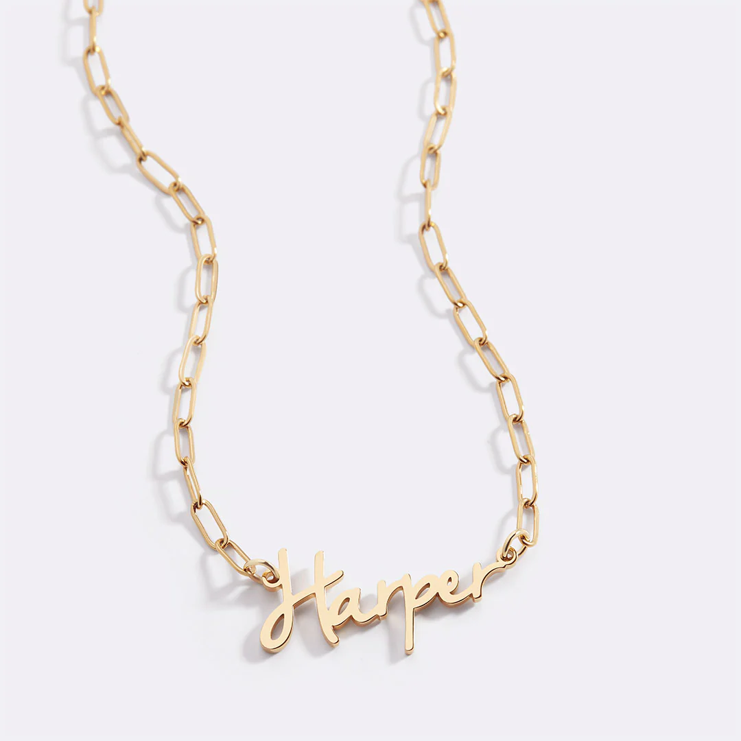 Fairy Name Necklace with Paperclip Chain - Image 2