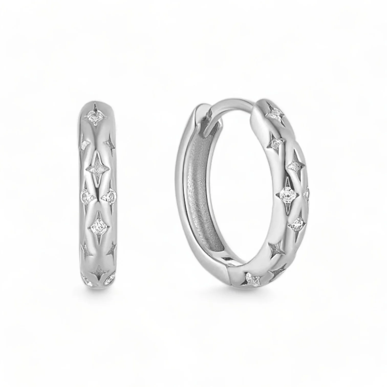 Falling Stars Huggie Hoop Earrings - Image 13