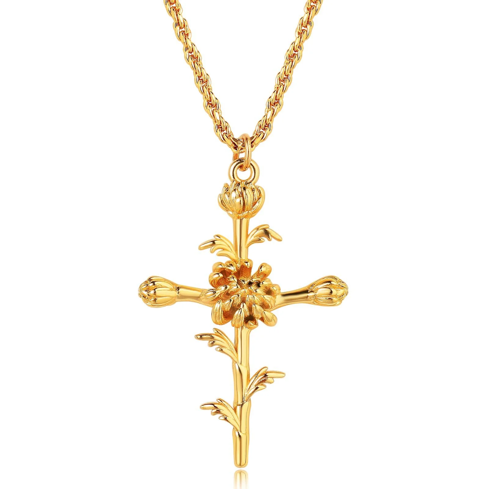 Floral Cross Pendant Necklace - Image 19