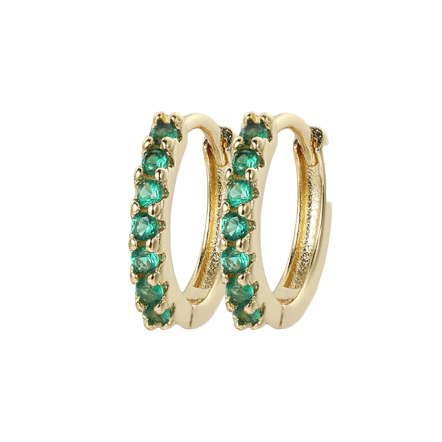 Gemstone Sleeper Huggie Hoop Earrings - Image 12