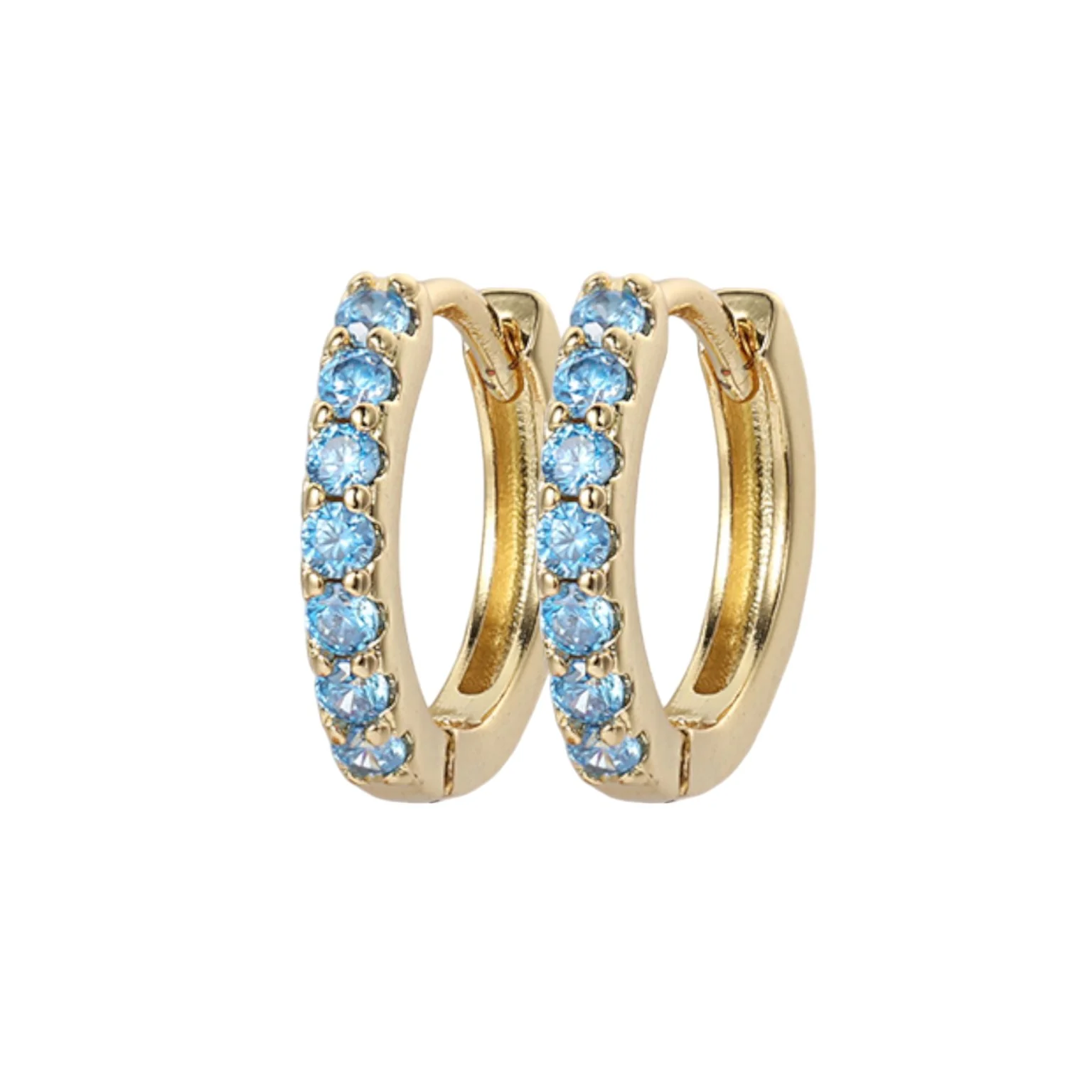 Gemstone Sleeper Huggie Hoop Earrings - Image 13