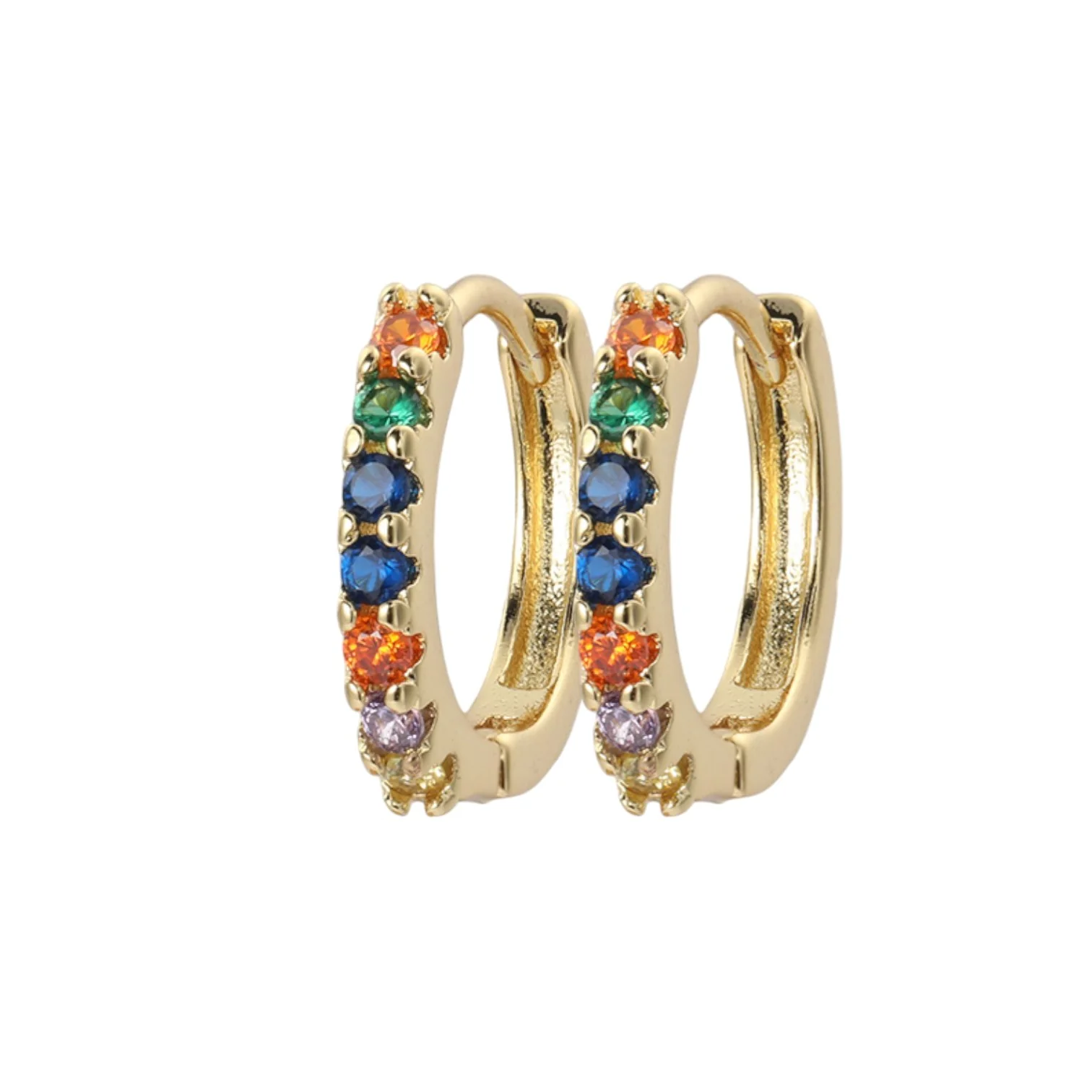 Gemstone Sleeper Huggie Hoop Earrings - Image 14