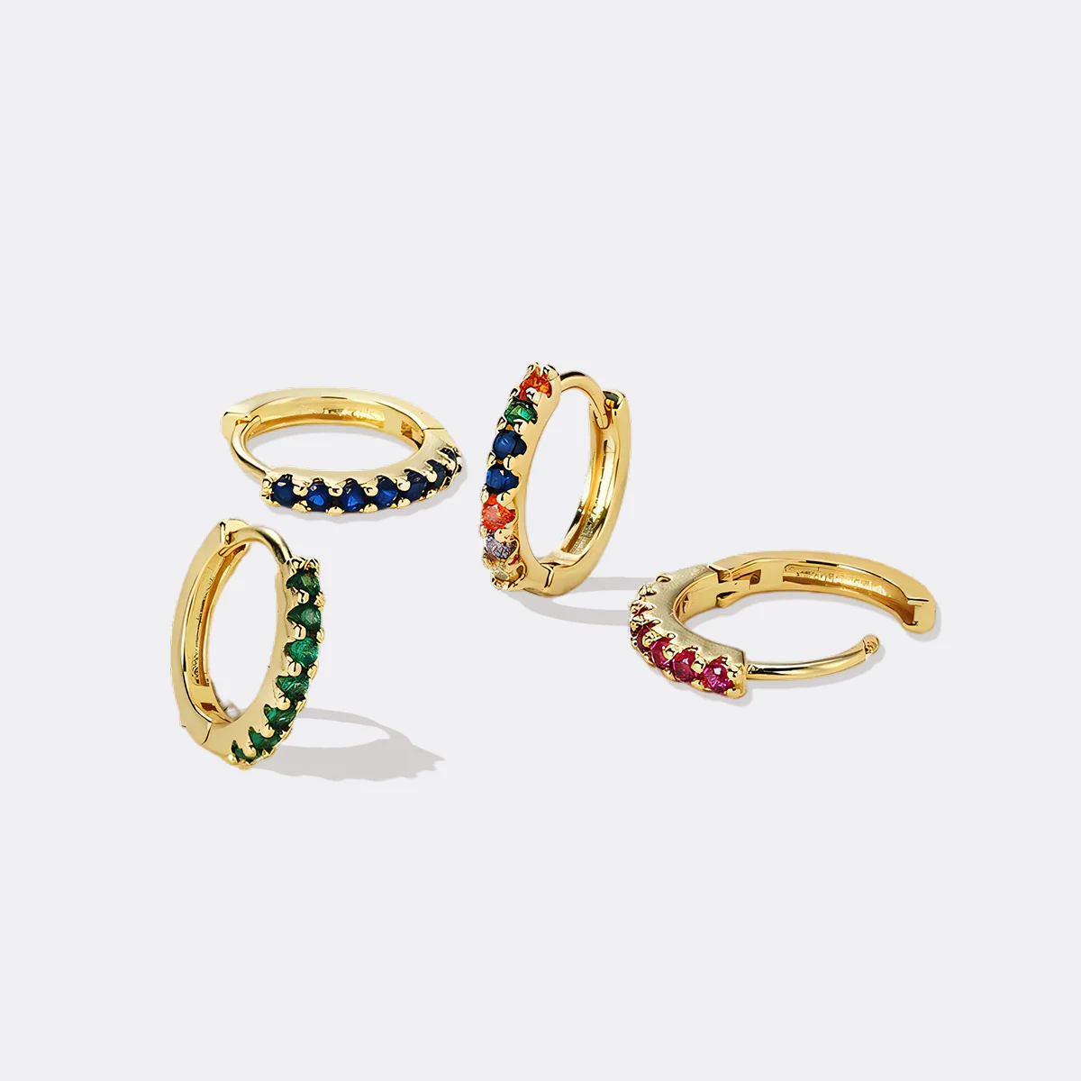 Gemstone Sleeper Huggie Hoop Earrings - Image 24