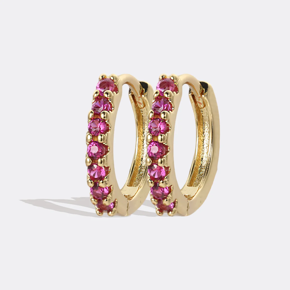 Gemstone Sleeper Huggie Hoop Earrings - Image 27