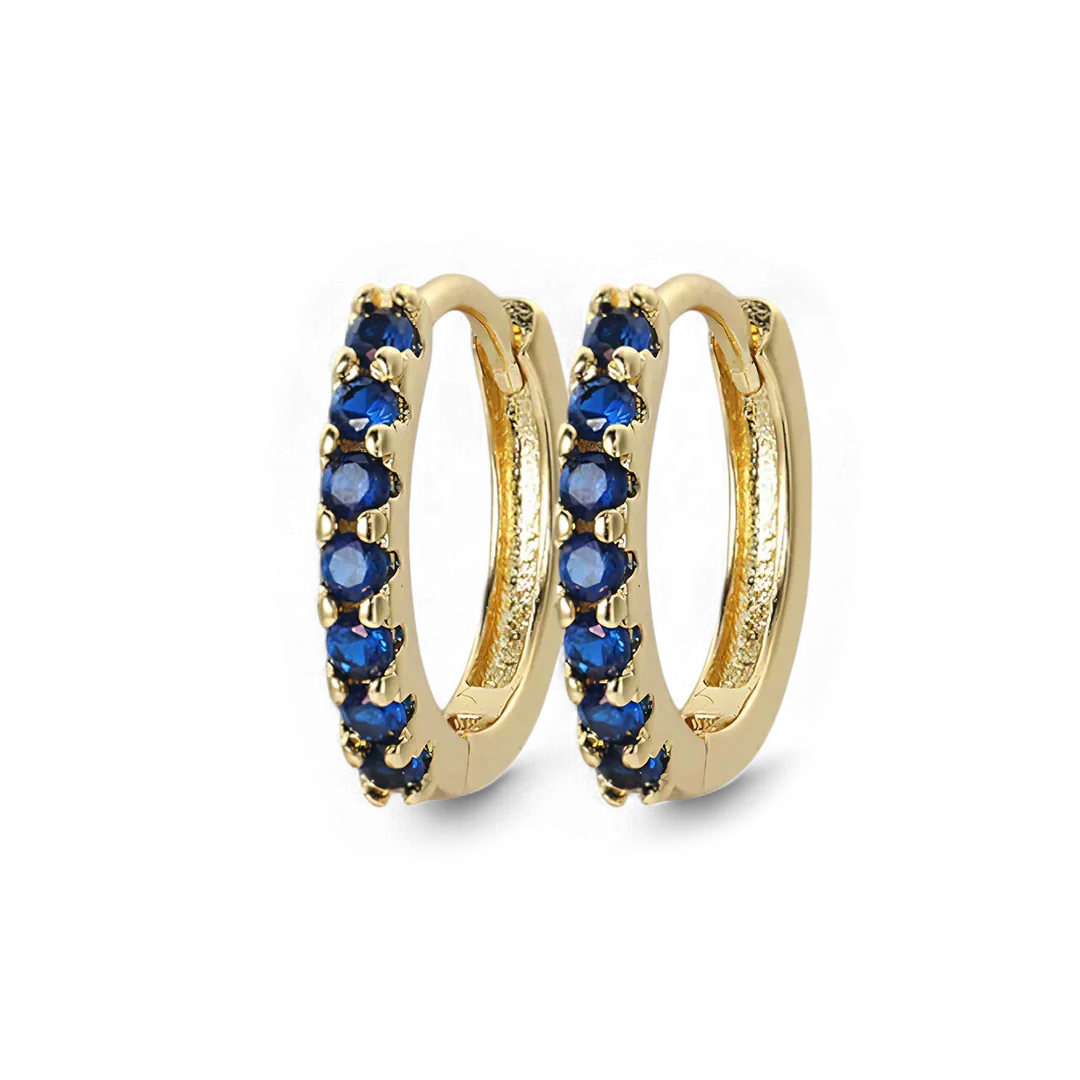 Gemstone Sleeper Huggie Hoop Earrings - Image 29