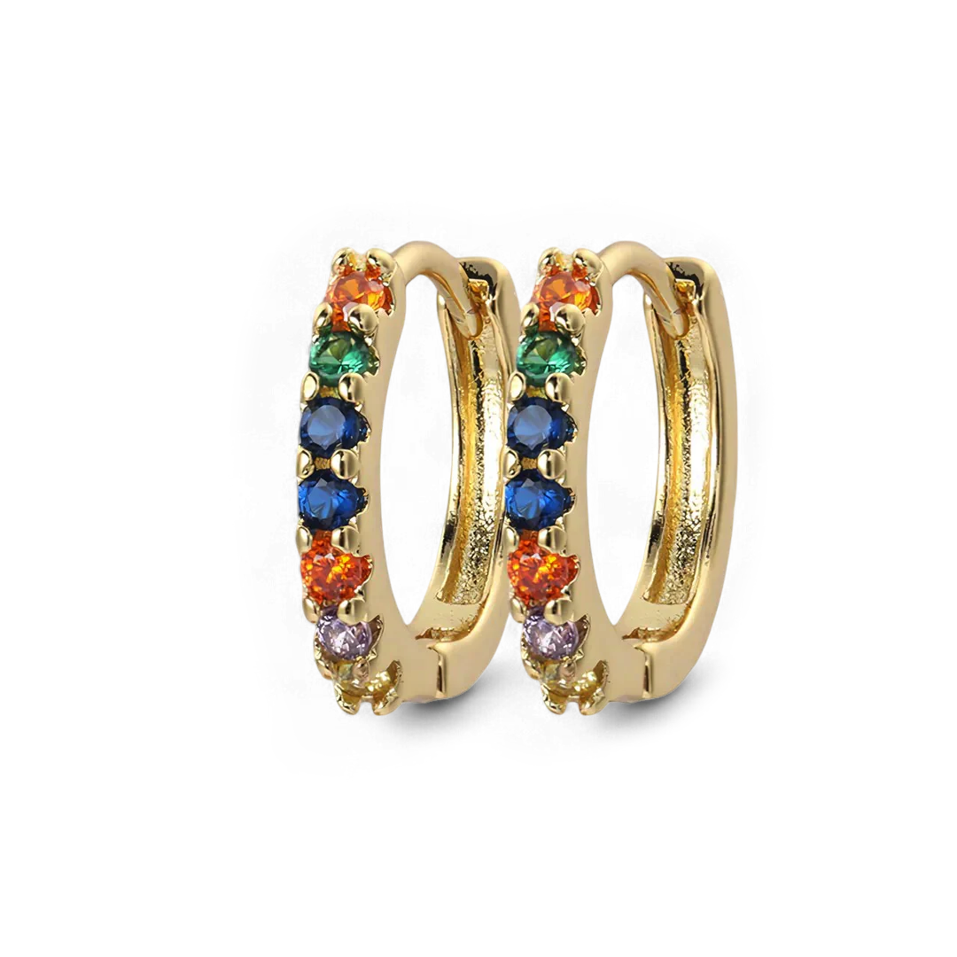 Gemstone Sleeper Huggie Hoop Earrings - Image 35
