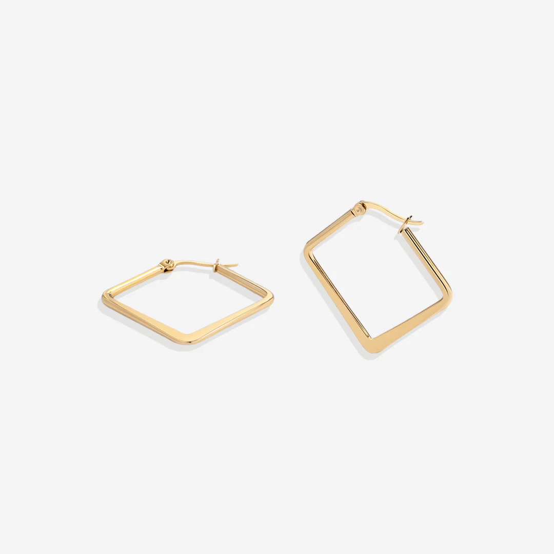 Geometric Girl Boss Hoop Earrings - Image 6