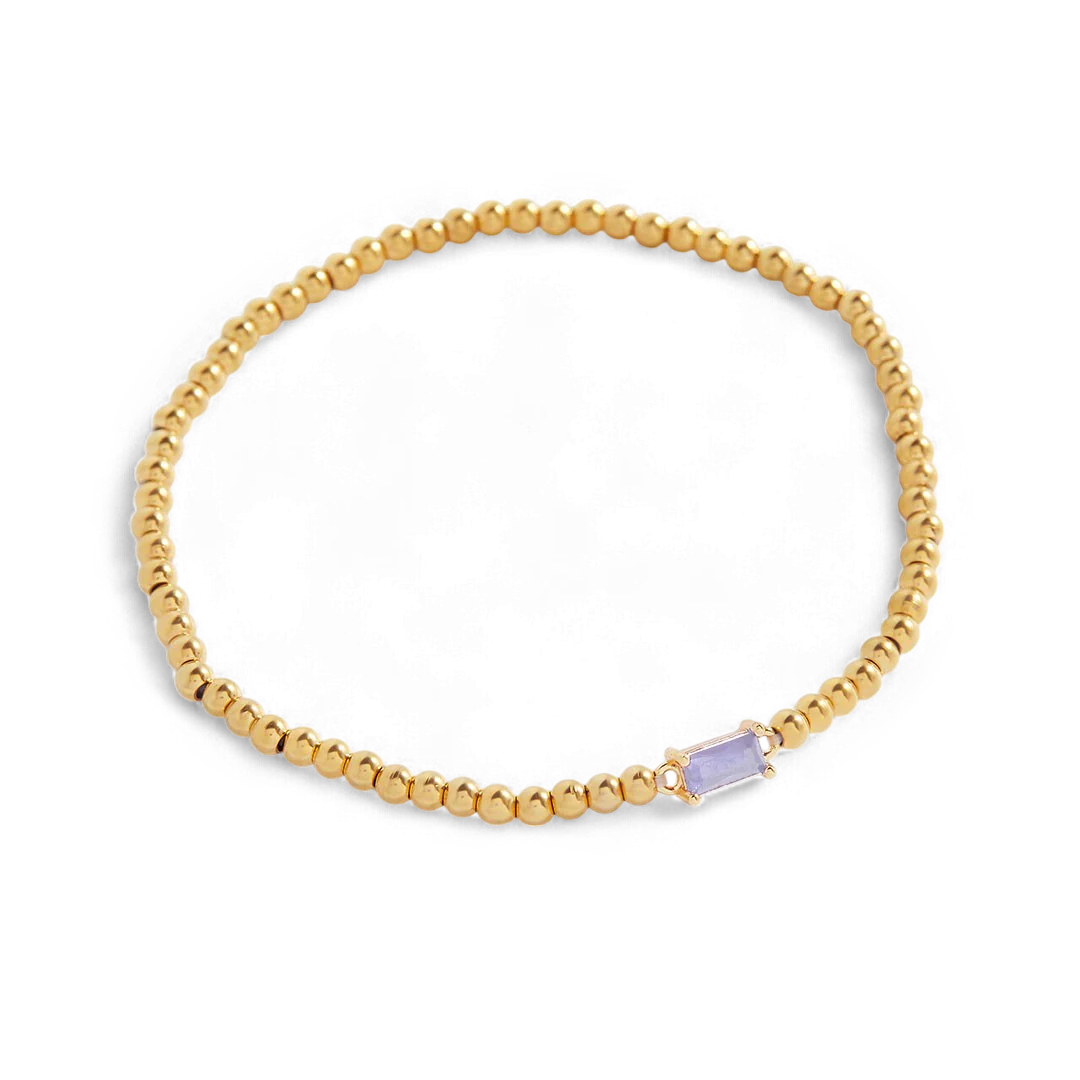 Gold Beaded Birthstone Bracelet - Image 71