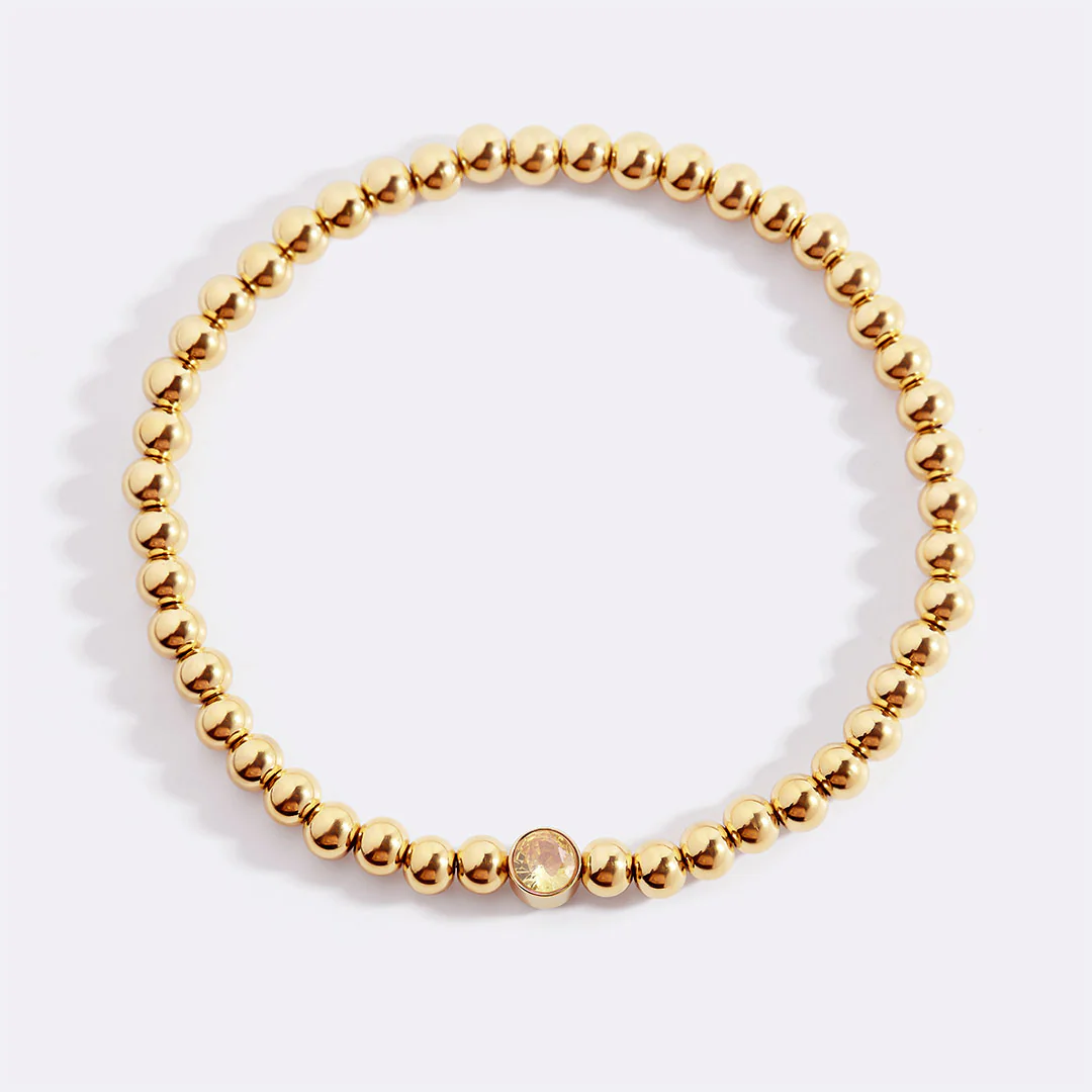 Gold Beaded Bubble Birthstone Bracelet - Image 100