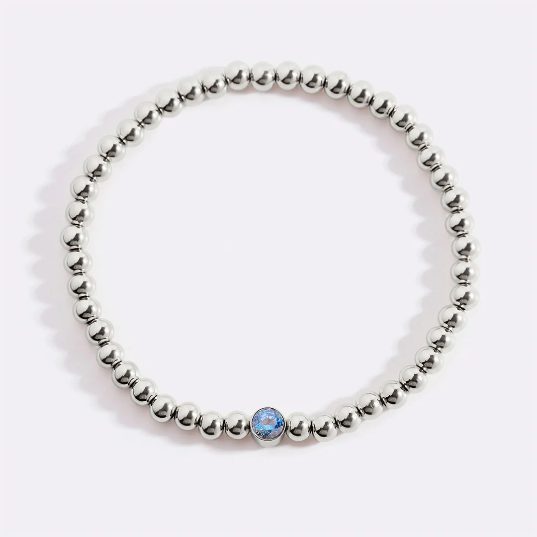 Gold Beaded Bubble Birthstone Bracelet - Image 105