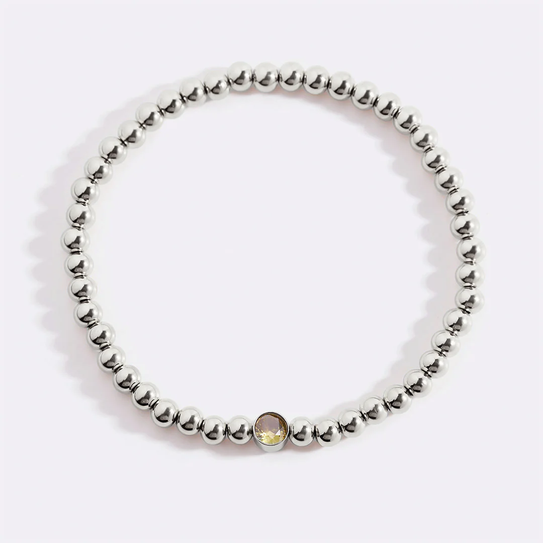 Gold Beaded Bubble Birthstone Bracelet - Image 110