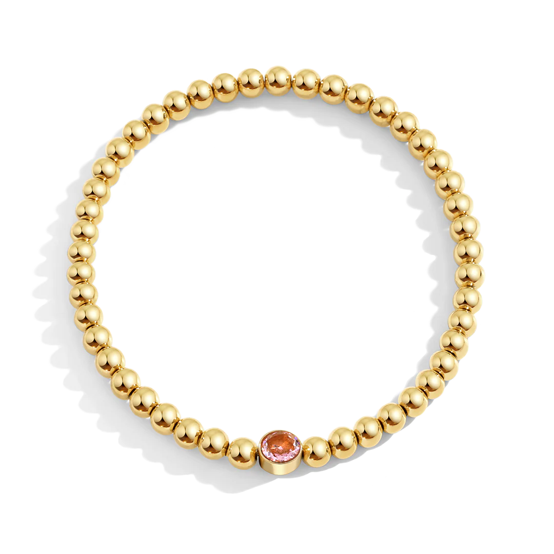 Gold Beaded Bubble Birthstone Bracelet - Image 18