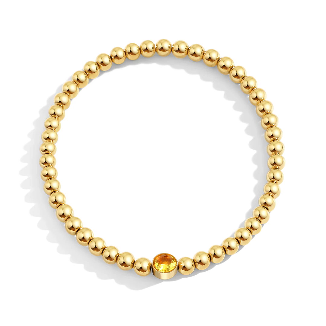 Gold Beaded Bubble Birthstone Bracelet - Image 19