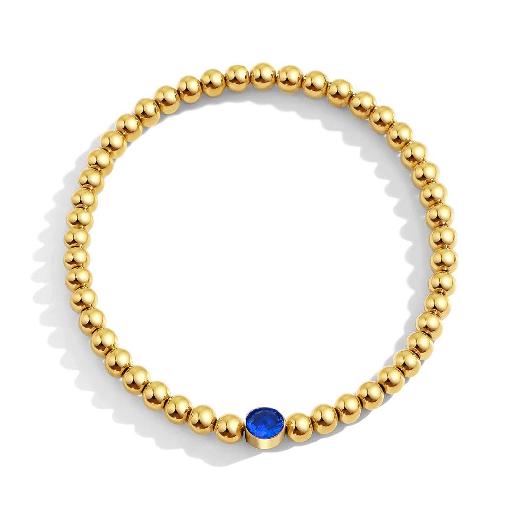 Gold Beaded Bubble Birthstone Bracelet - Image 20