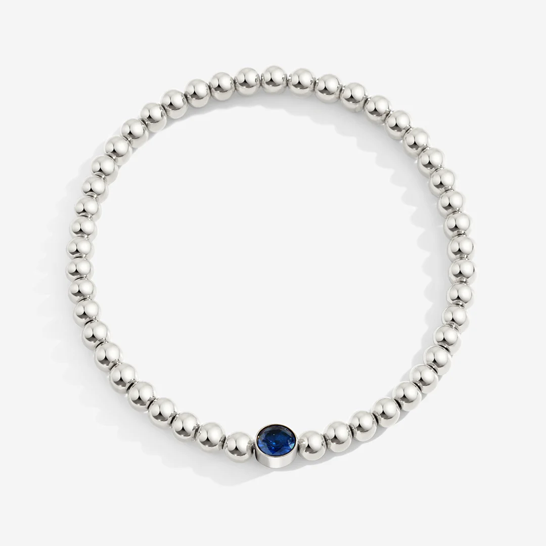 Gold Beaded Bubble Birthstone Bracelet - Image 34
