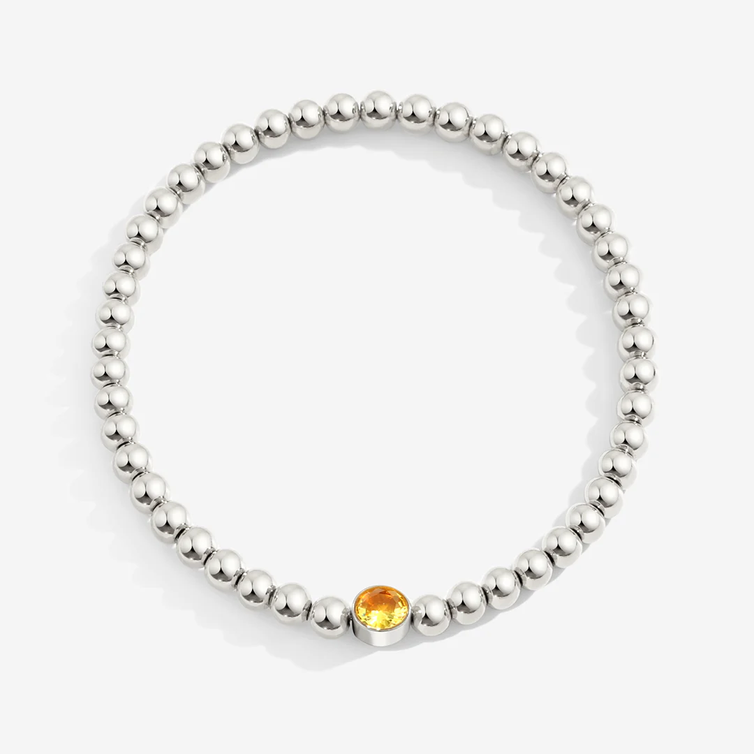 Gold Beaded Bubble Birthstone Bracelet - Image 36