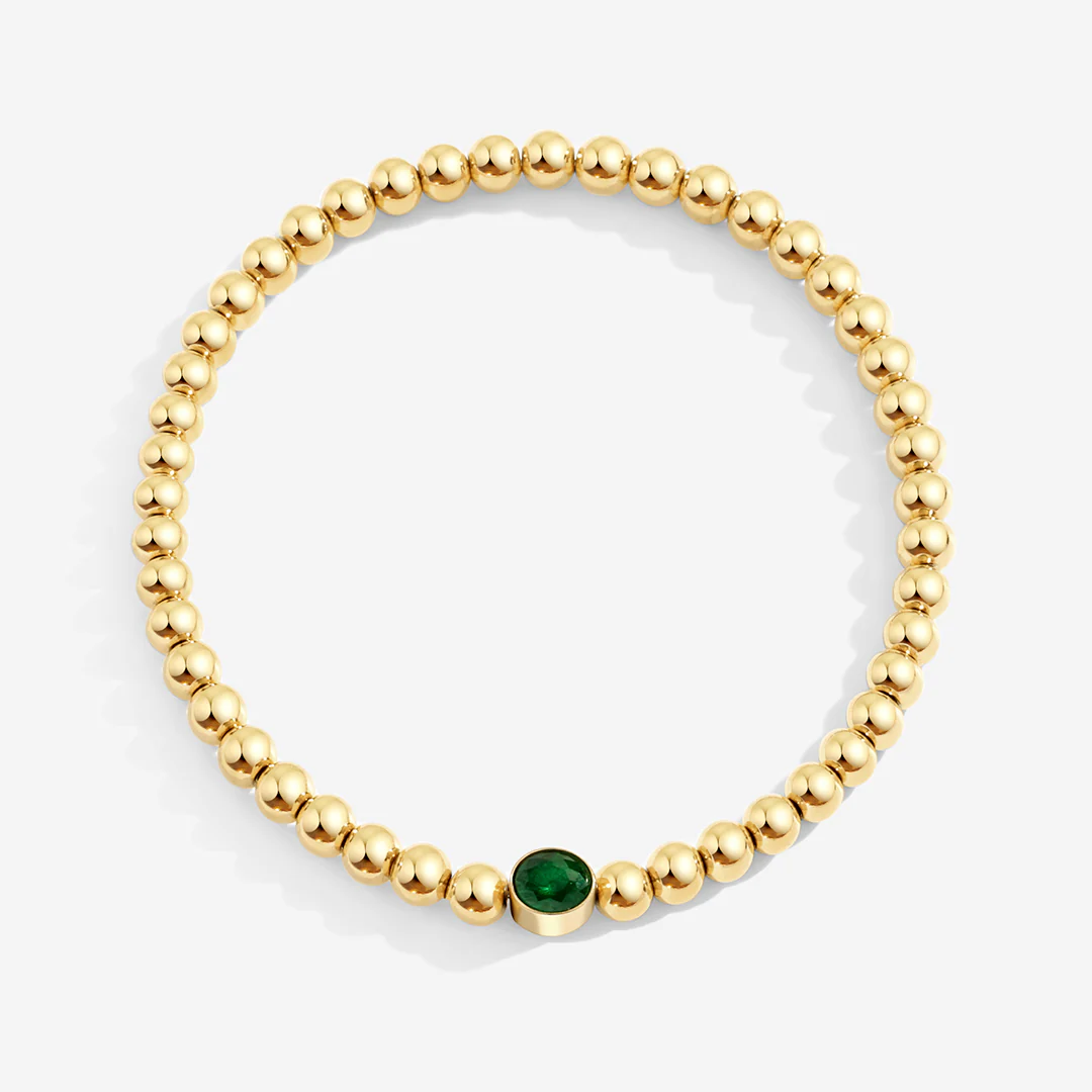 Gold Beaded Bubble Birthstone Bracelet - Image 43