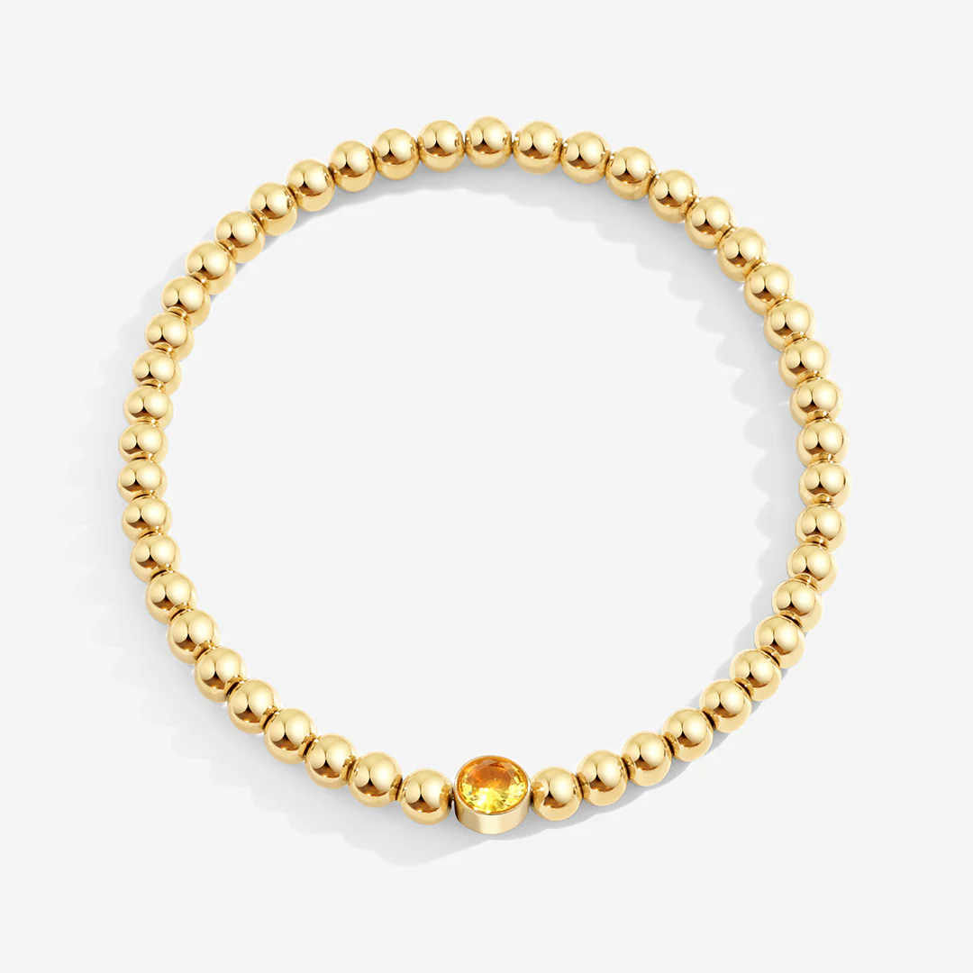 Gold Beaded Bubble Birthstone Bracelet - Image 45