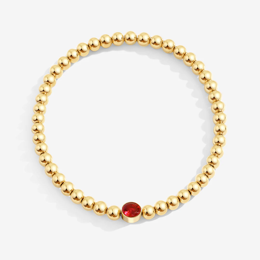 Gold Beaded Bubble Birthstone Bracelet - Image 46