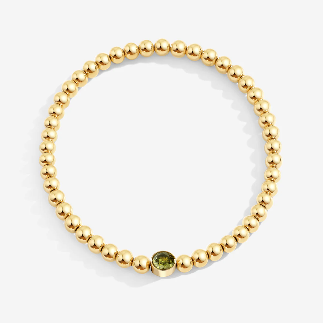 Gold Beaded Bubble Birthstone Bracelet - Image 47