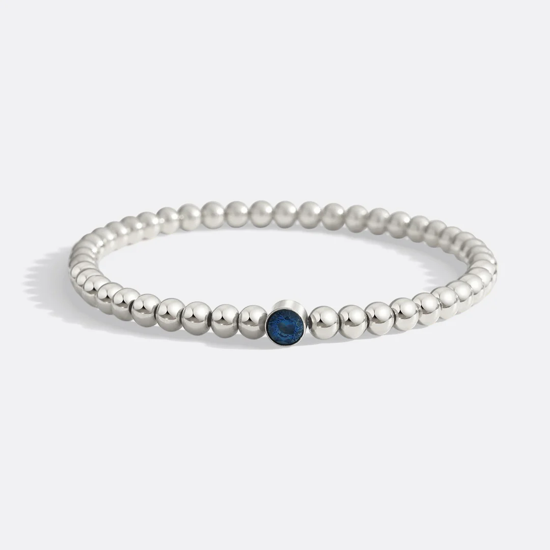 Gold Beaded Bubble Birthstone Bracelet - Image 54