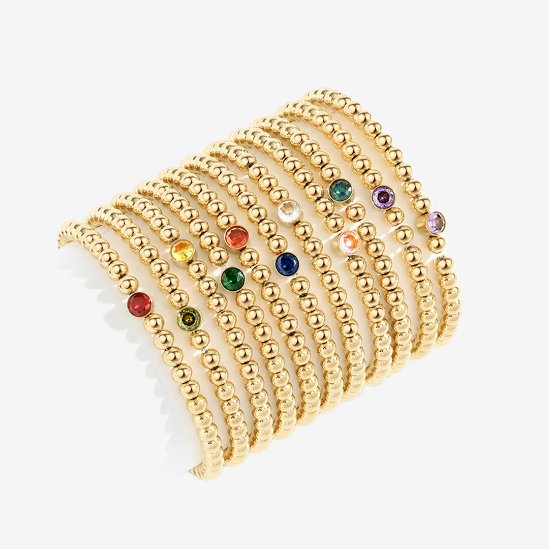 Gold Beaded Bubble Birthstone Bracelet - Image 7