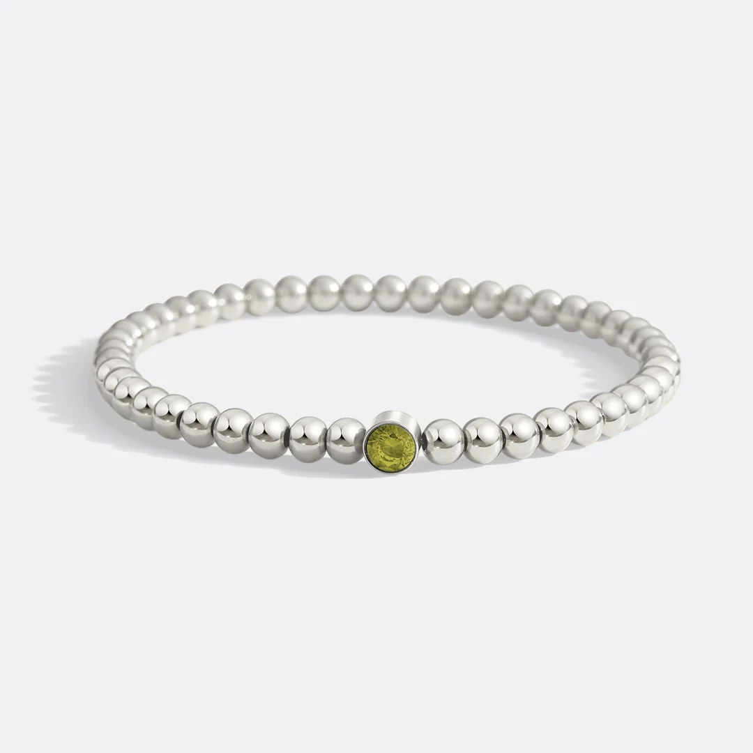 Gold Beaded Bubble Birthstone Bracelet - Image 74