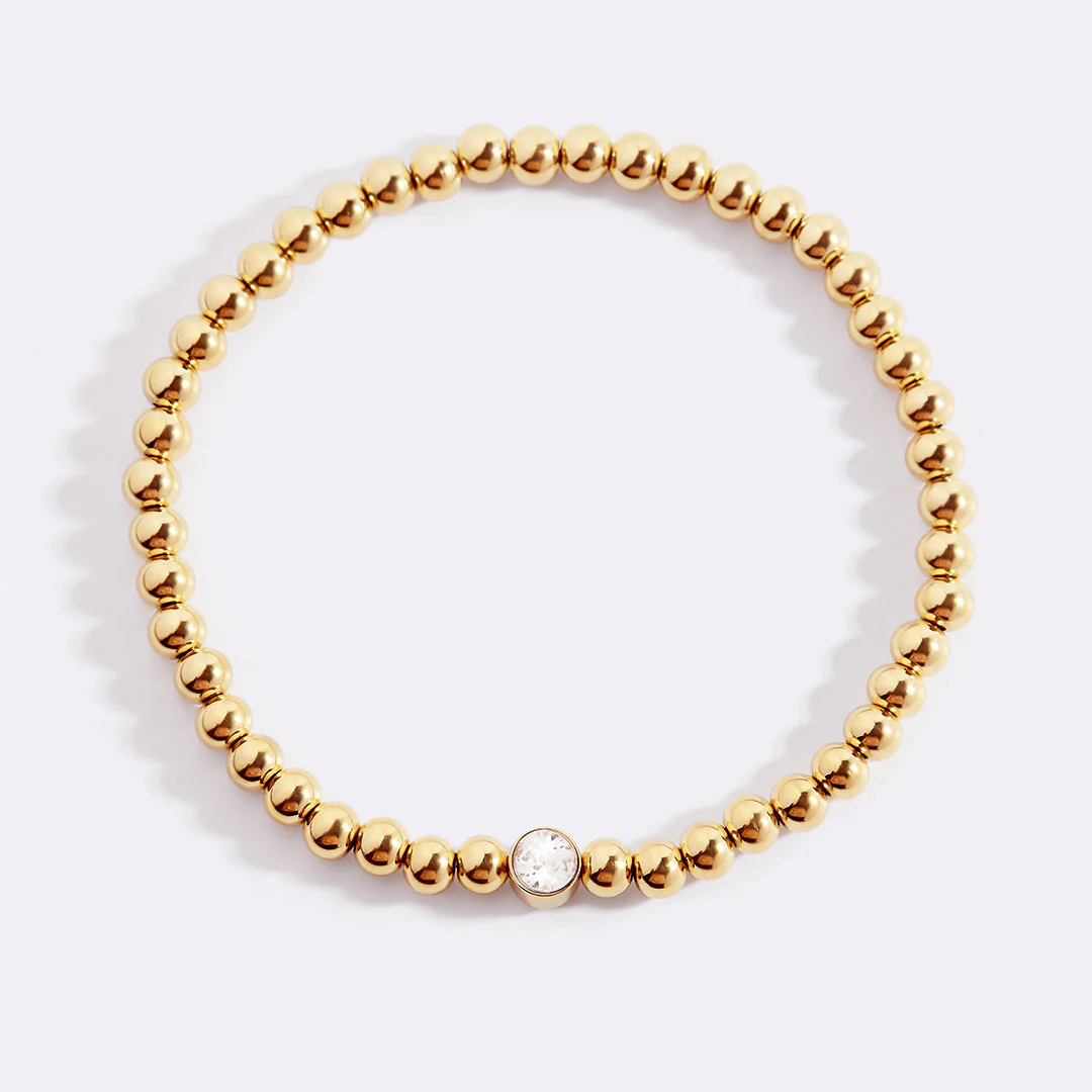 Gold Beaded Bubble Birthstone Bracelet - Image 85