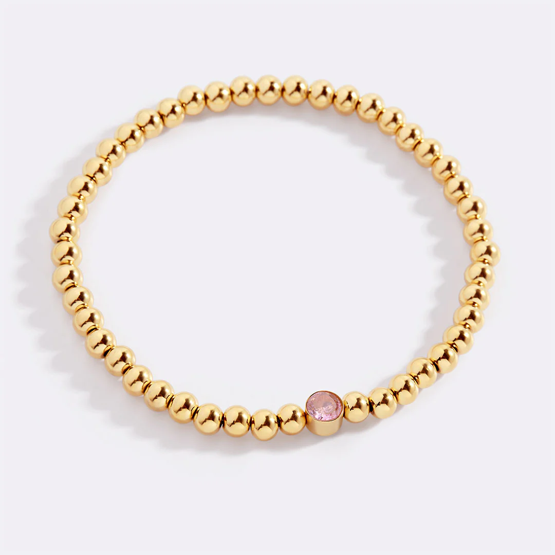 Gold Beaded Bubble Birthstone Bracelet - Image 97