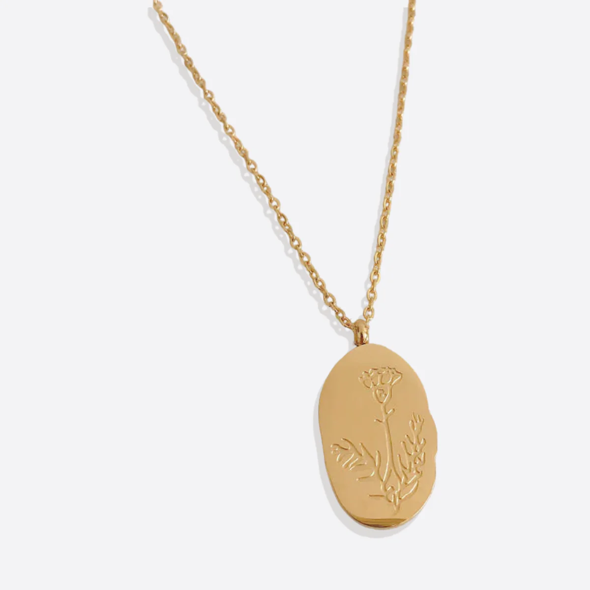 Gold Birth Flower Pendant Necklace - Image 35