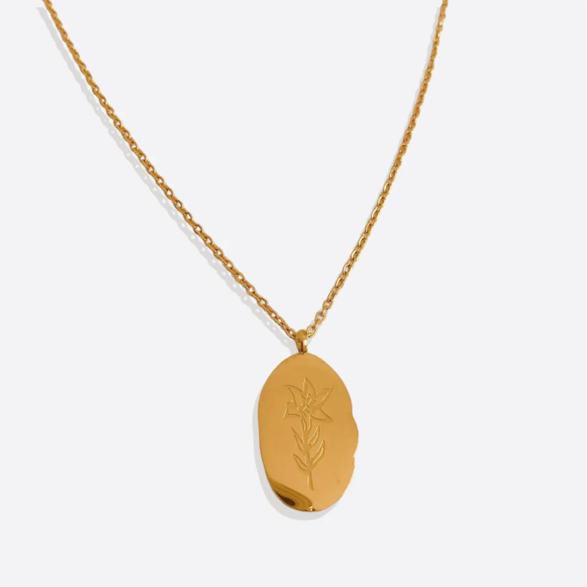Gold Birth Flower Pendant Necklace - Image 37