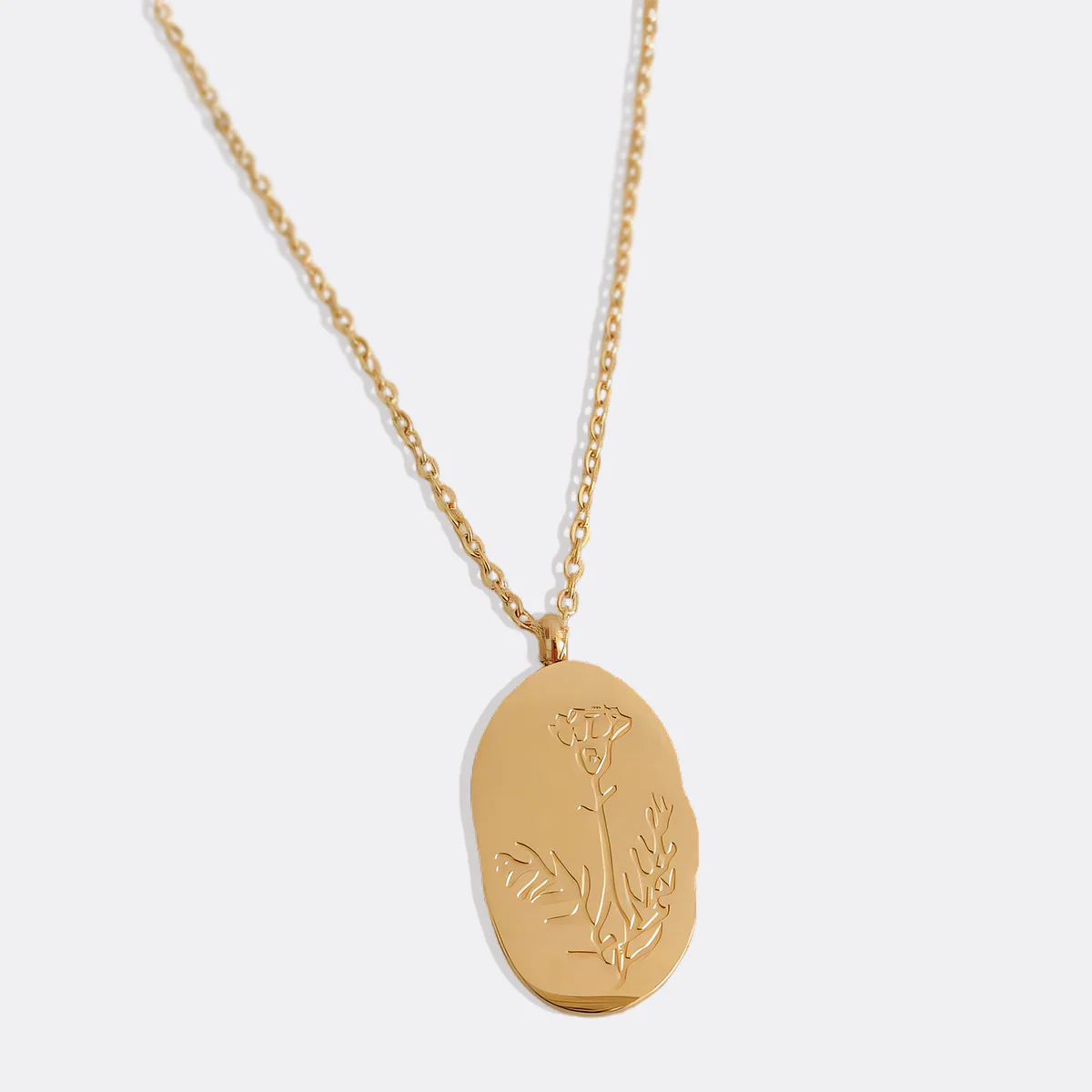 Gold Birth Flower Pendant Necklace - Image 43