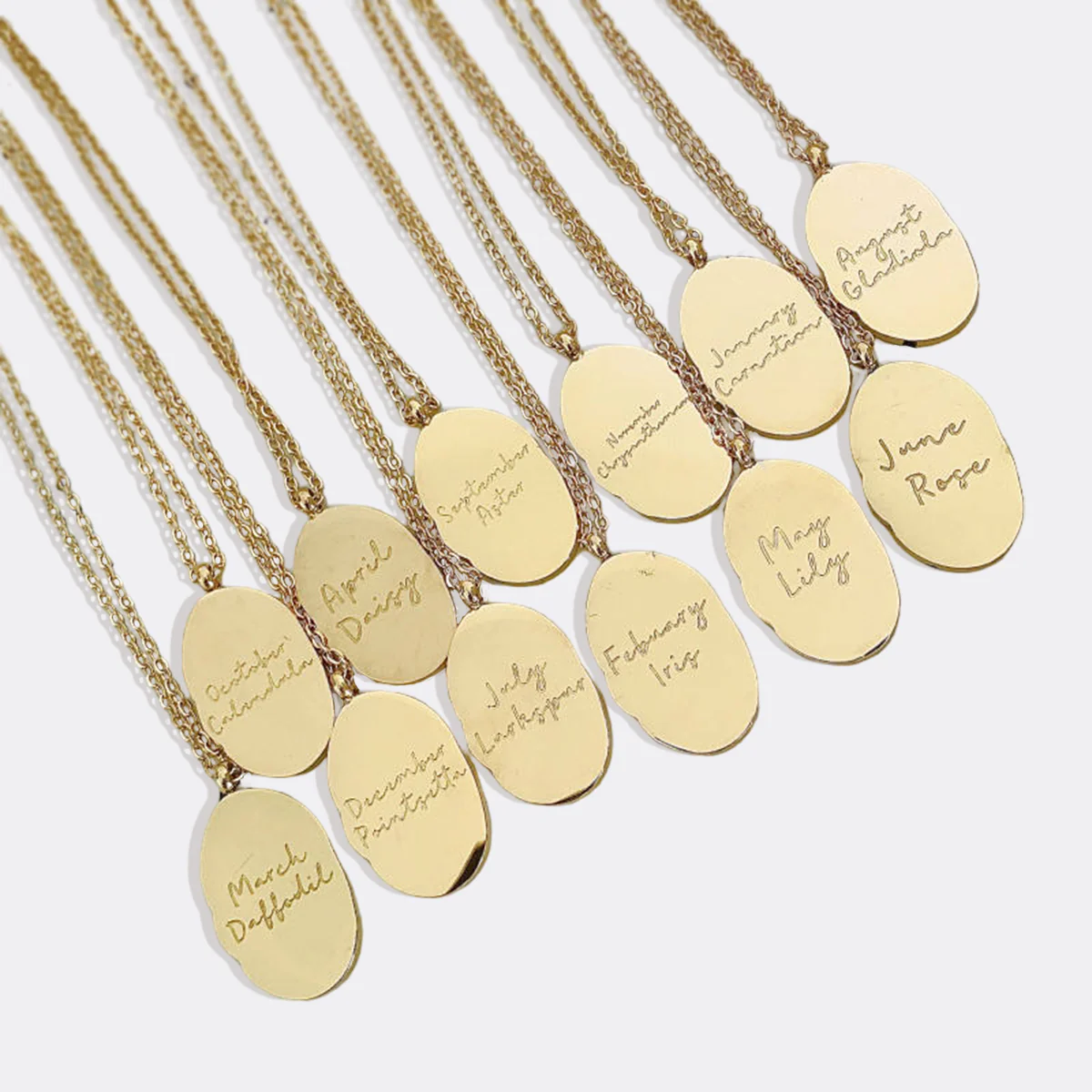 Gold Birth Flower Pendant Necklace - Image 45