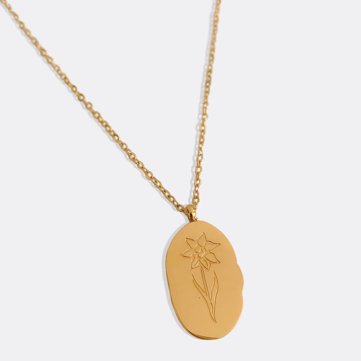 Gold Birth Flower Pendant Necklace - Image 49