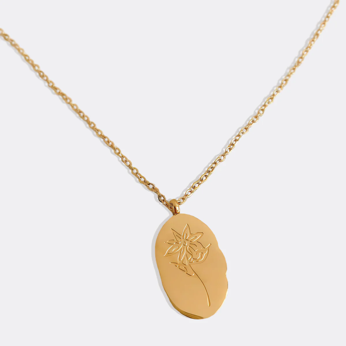 Gold Birth Flower Pendant Necklace - Image 50
