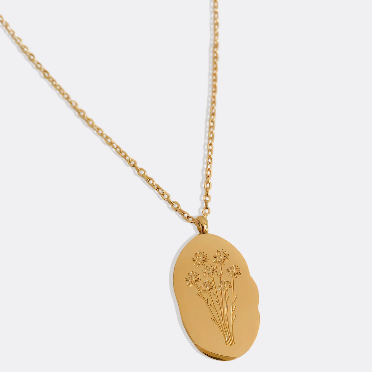 Gold Birth Flower Pendant Necklace - Image 53