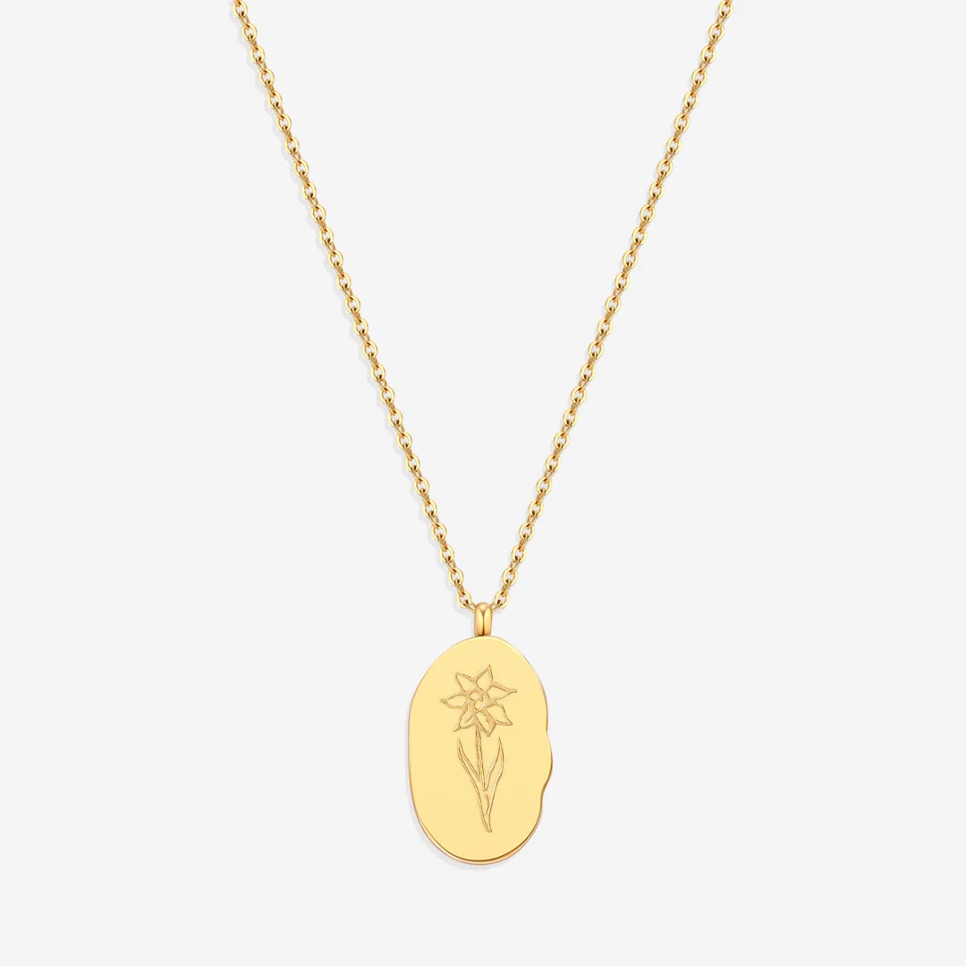 Gold Birth Flower Pendant Necklace - Image 56