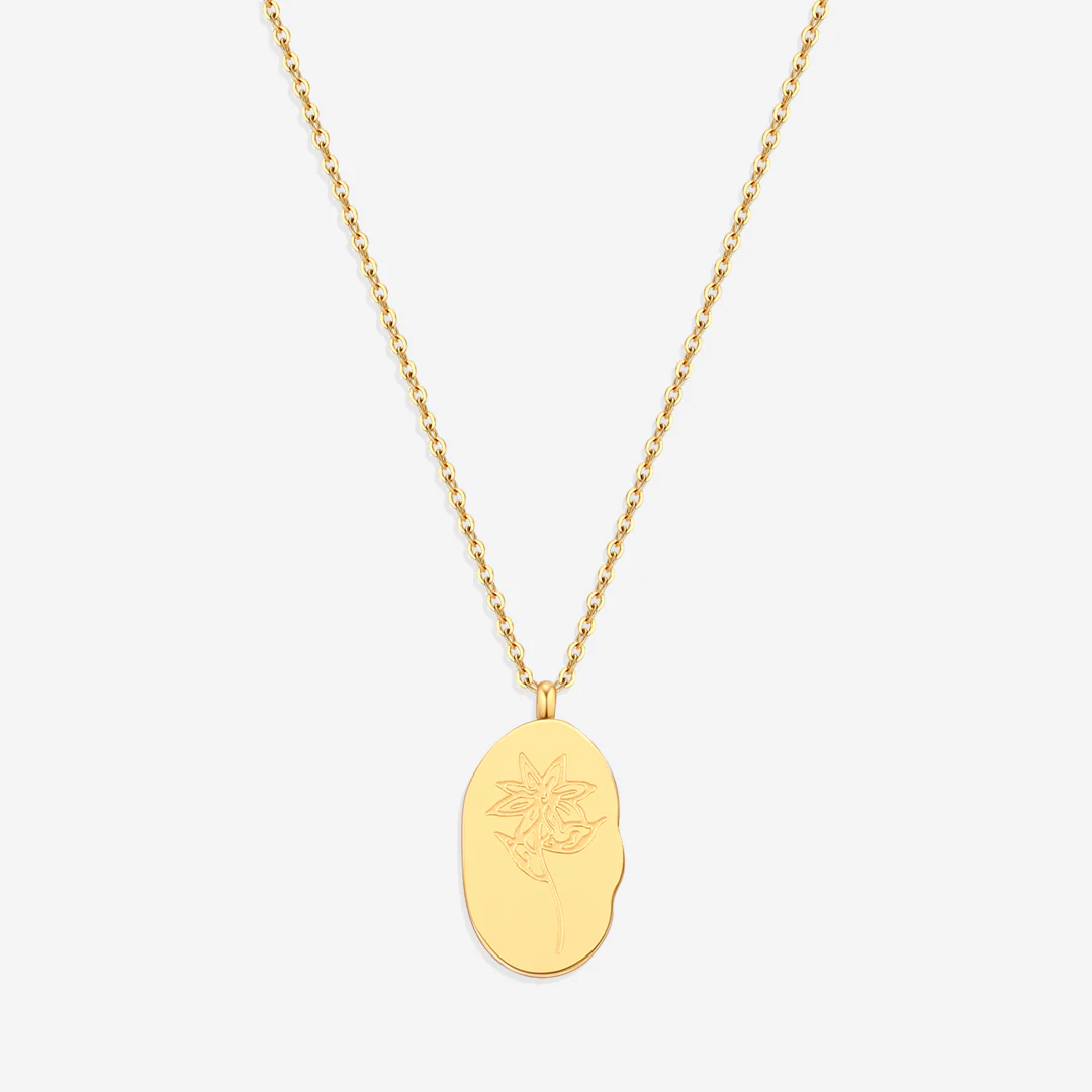 Gold Birth Flower Pendant Necklace - Image 57
