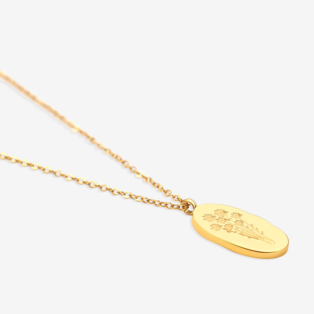 Gold Birth Flower Pendant Necklace - Image 6