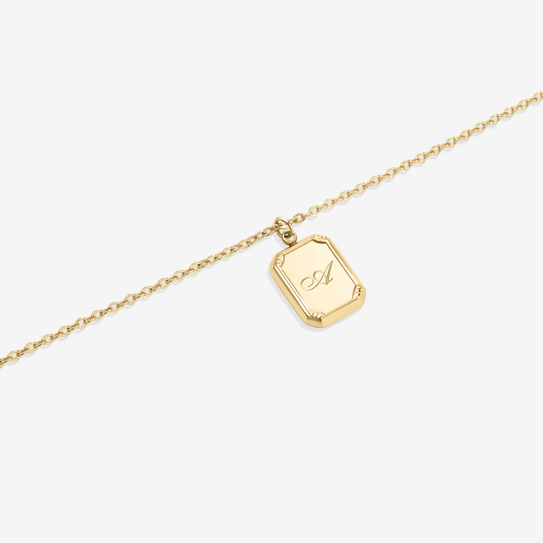 Gold Initial Pendant Necklace - Image 7