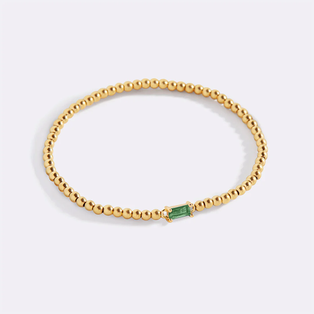 Gold Beaded Birthstone Bracelet - Image 13