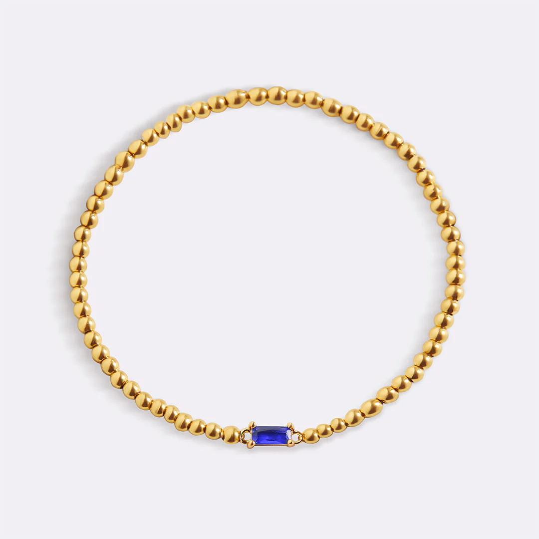 Gold Beaded Birthstone Bracelet - Image 20