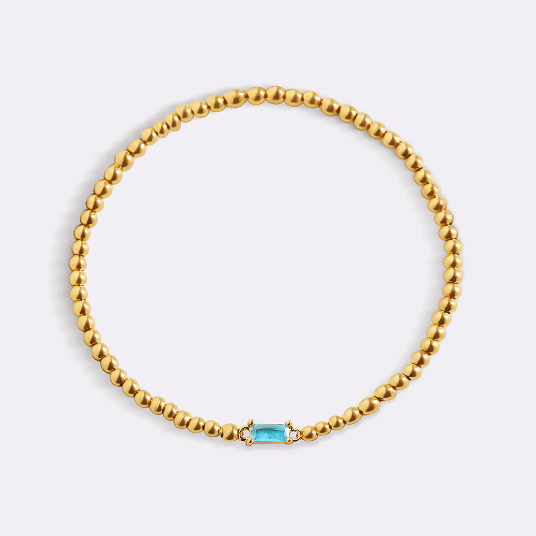 Gold Beaded Birthstone Bracelet - Image 28