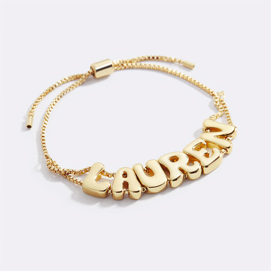Groovy Adjustable Chain Name Bracelet - Image 2