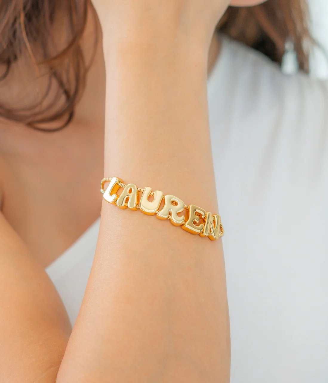 Groovy Adjustable Chain Name Bracelet - Image 4