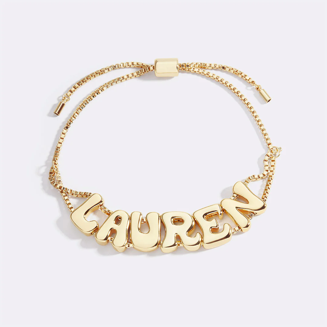 Groovy Adjustable Chain Name Bracelet - Image 5